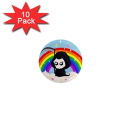 Cute Grim Reaper 1  Mini Magnet (10 Pack)  by Valentinaart