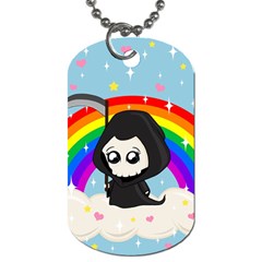 Cute Grim Reaper Dog Tag (one Side) by Valentinaart