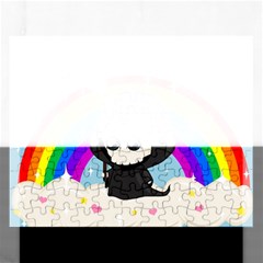 Cute Grim Reaper Rectangular Jigsaw Puzzl by Valentinaart