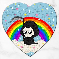 Cute Grim Reaper Jigsaw Puzzle (heart) by Valentinaart