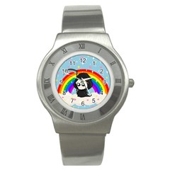 Cute Grim Reaper Stainless Steel Watch by Valentinaart