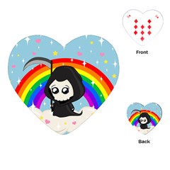 Cute Grim Reaper Playing Cards (heart)  by Valentinaart