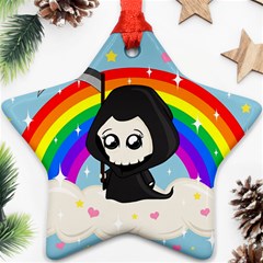 Cute Grim Reaper Star Ornament (two Sides) by Valentinaart