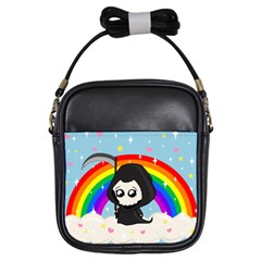 Cute Grim Reaper Girls Sling Bags by Valentinaart