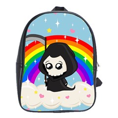 Cute Grim Reaper School Bag (xl) by Valentinaart