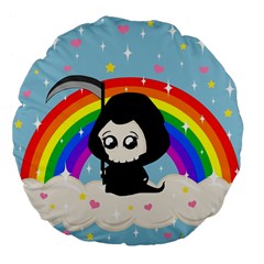 Cute Grim Reaper Large 18  Premium Flano Round Cushions by Valentinaart