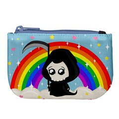 Cute Grim Reaper Large Coin Purse by Valentinaart