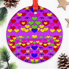 I Love This Lovely Hearty One Round Ornament (two Sides) by pepitasart