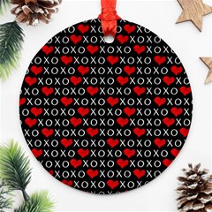 Xoxo Valentines Day Pattern Ornament (round) by Valentinaart