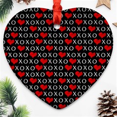 Xoxo Valentines Day Pattern Ornament (heart) by Valentinaart