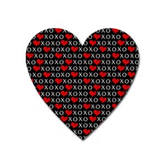 Xoxo Valentines Day Pattern Heart Magnet by Valentinaart