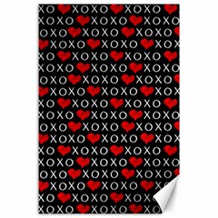 Xoxo Valentines Day Pattern Canvas 24  X 36  by Valentinaart