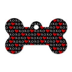 Xoxo Valentines Day Pattern Dog Tag Bone (two Sides) by Valentinaart