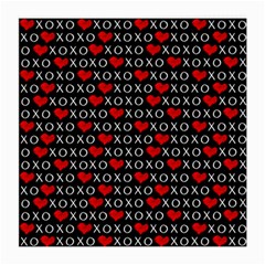 Xoxo Valentines Day Pattern Medium Glasses Cloth by Valentinaart