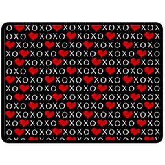 Xoxo Valentines Day Pattern Fleece Blanket (large)  by Valentinaart