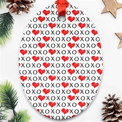 Xoxo Valentines Day Pattern Ornament (oval) by Valentinaart