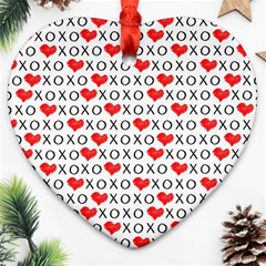 Xoxo Valentines Day Pattern Ornament (heart) by Valentinaart