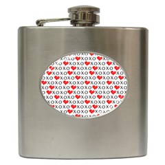 Xoxo Valentines Day Pattern Hip Flask (6 Oz) by Valentinaart