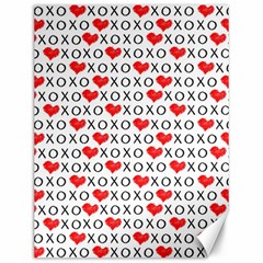 Xoxo Valentines Day Pattern Canvas 12  X 16   by Valentinaart