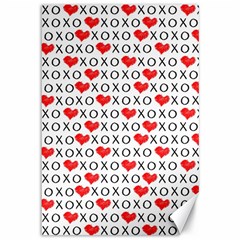 Xoxo Valentines Day Pattern Canvas 12  X 18   by Valentinaart