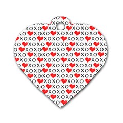 Xoxo Valentines Day Pattern Dog Tag Heart (one Side)