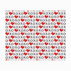 Xoxo Valentines Day Pattern Small Glasses Cloth (2-side) by Valentinaart