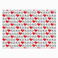 Xoxo Valentines Day Pattern Large Glasses Cloth (2-side) by Valentinaart