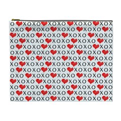 Xoxo Valentines Day Pattern Cosmetic Bag (xl) by Valentinaart