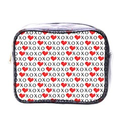 Xoxo Valentines Day Pattern Mini Toiletries Bags by Valentinaart