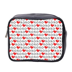 Xoxo Valentines Day Pattern Mini Toiletries Bag 2-side by Valentinaart