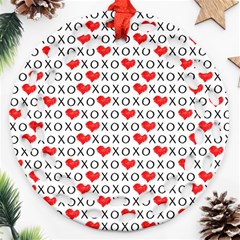 Xoxo Valentines Day Pattern Round Filigree Ornament (two Sides) by Valentinaart