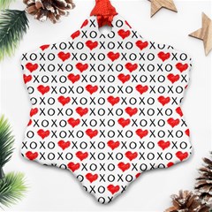 Xoxo Valentines Day Pattern Snowflake Ornament (two Sides) by Valentinaart