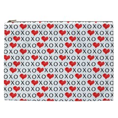 Xoxo Valentines Day Pattern Cosmetic Bag (xxl)  by Valentinaart