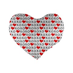 Xoxo Valentines Day Pattern Standard 16  Premium Heart Shape Cushions by Valentinaart