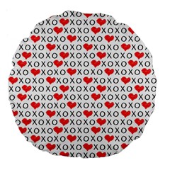 Xoxo Valentines Day Pattern Large 18  Premium Flano Round Cushions by Valentinaart