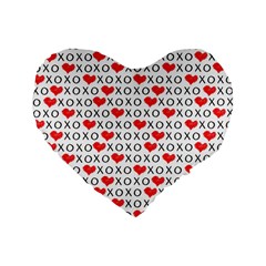 Xoxo Valentines Day Pattern Standard 16  Premium Flano Heart Shape Cushions by Valentinaart