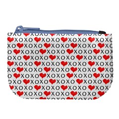 Xoxo Valentines Day Pattern Large Coin Purse by Valentinaart