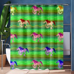 Rainbow Ponies Shower Curtain 60  X 72  (medium)  by CosmicEsoteric