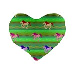 Rainbow Ponies Standard 16  Premium Heart Shape Cushions Back