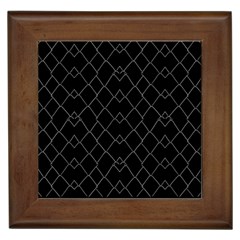 Black And White Grid Pattern Framed Tiles by dflcprints