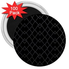 Black And White Grid Pattern 3  Magnets (100 Pack) by dflcprints