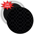 Black And White Grid Pattern 3  Magnets (100 pack) Front