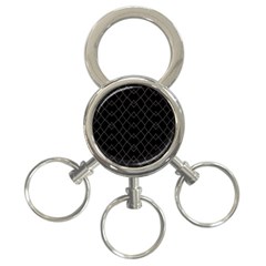 Black And White Grid Pattern 3-ring Key Chains by dflcprints