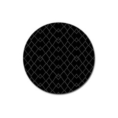 Black And White Grid Pattern Magnet 3  (round) by dflcprints