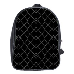 Black And White Grid Pattern School Bag (xl) by dflcprints