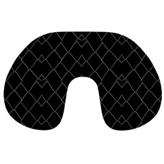 Black And White Grid Pattern Travel Neck Pillows by dflcprints