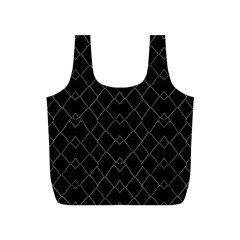 Black And White Grid Pattern Full Print Recycle Bags (s)  by dflcprints