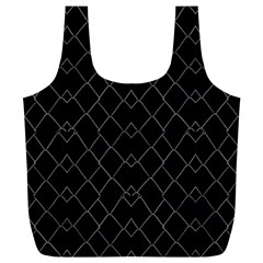 Black And White Grid Pattern Full Print Recycle Bags (l)  by dflcprints