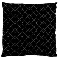 Black And White Grid Pattern Large Flano Cushion Case (one Side) by dflcprints