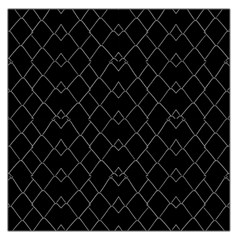 Black And White Grid Pattern Large Satin Scarf (square) by dflcprints